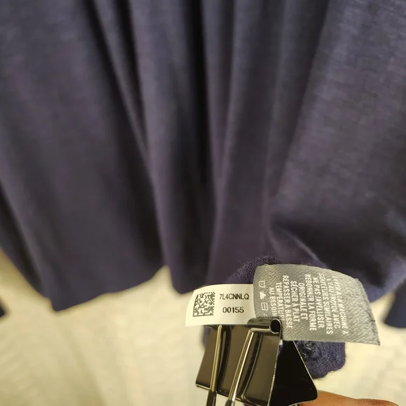 Aerie Navy Real Soft Pleated Shirt with Ruffle Accents Women's Size XXL - Picture 9 of 11